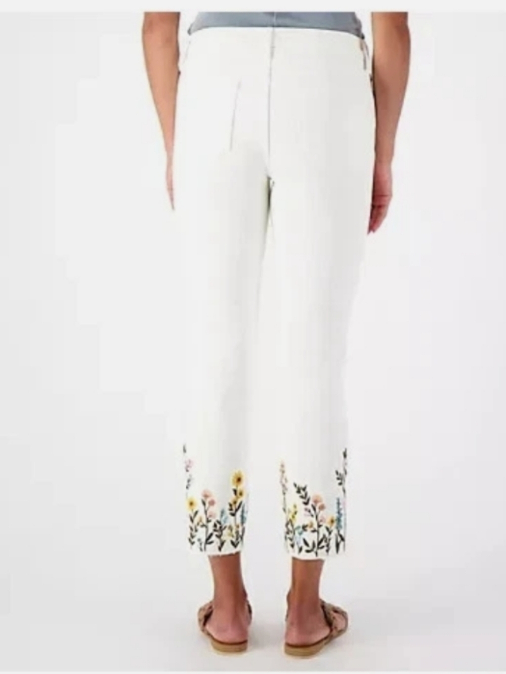 Driftwood Driftwood Off white Jeans Colette Embroidered Crop Jean Size 18 EUC - Picture 3 of 12